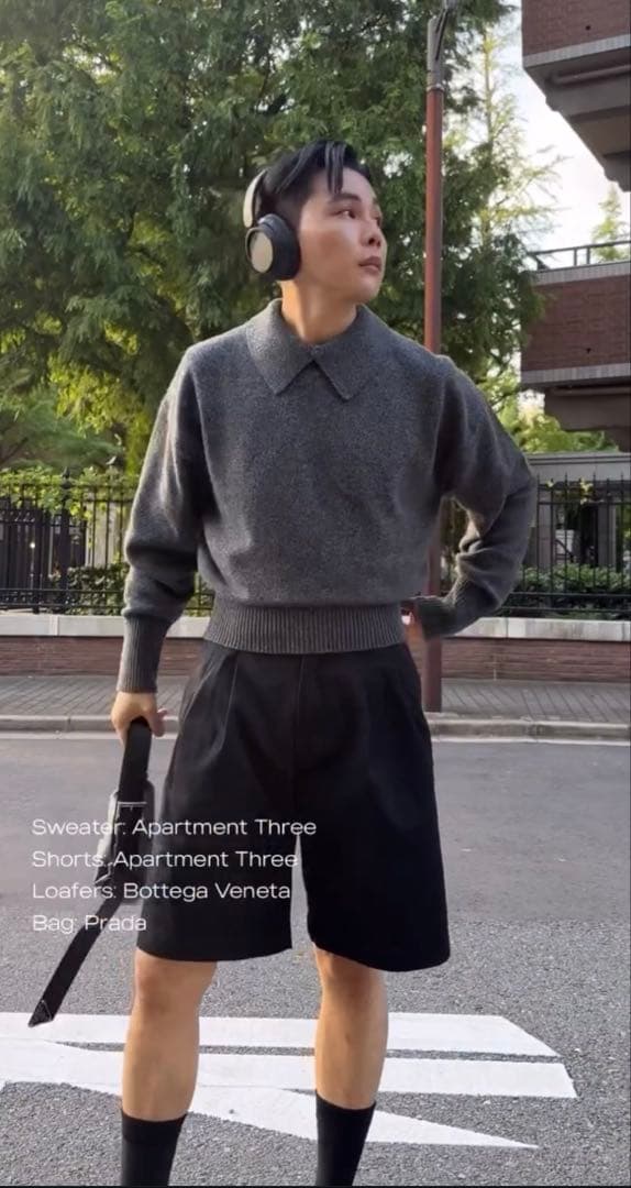 Apartment Three カシミヤブレンドセーター　襟取り外し可