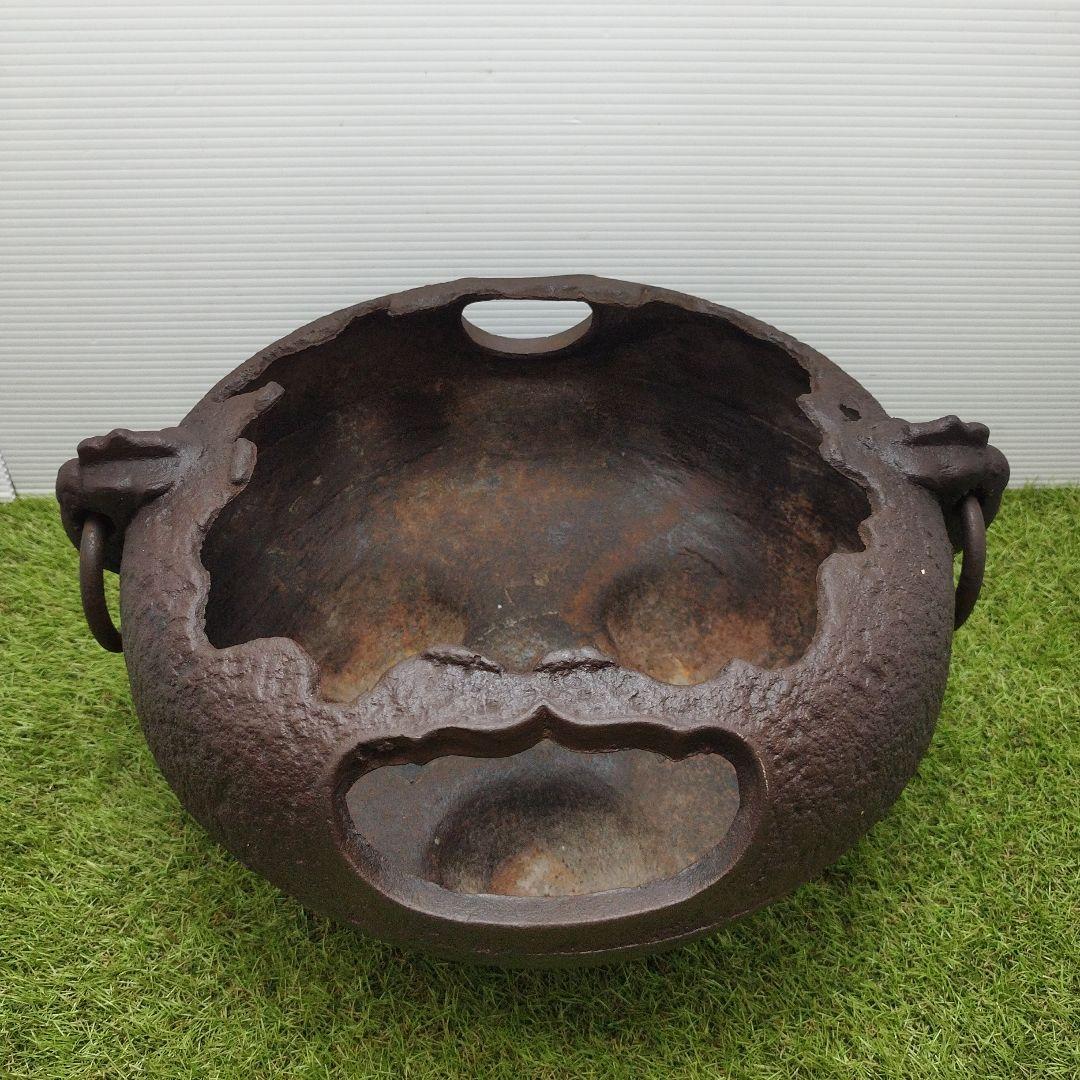 骨董品 南部鉄器 風炉 風炉釜 茶道具 煎茶道具 車軸釜 火鉢