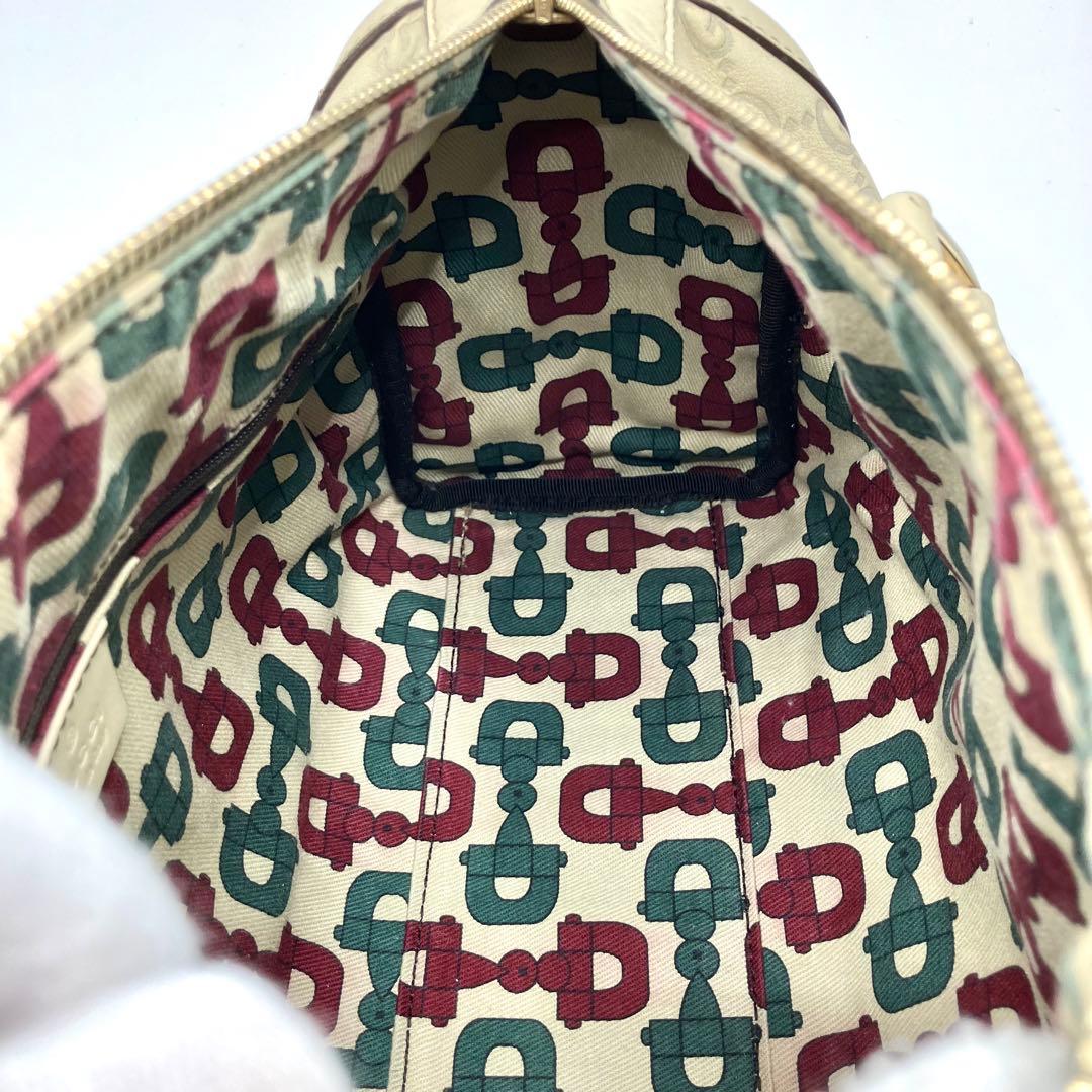 GUCCI グッチ ミニボストンバッグ ハンドバッグ グッチシマ アイボリー