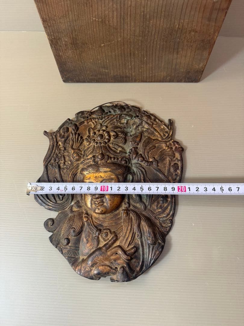 2707 銅製　観世音菩薩　仏像　置物　壁掛け　時代物