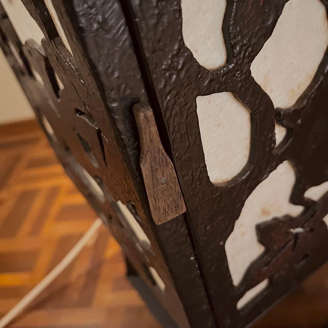 置行灯 フロアランプ 鹿と紅葉 和風照明 古小物 古道具 アンティーク 骨董