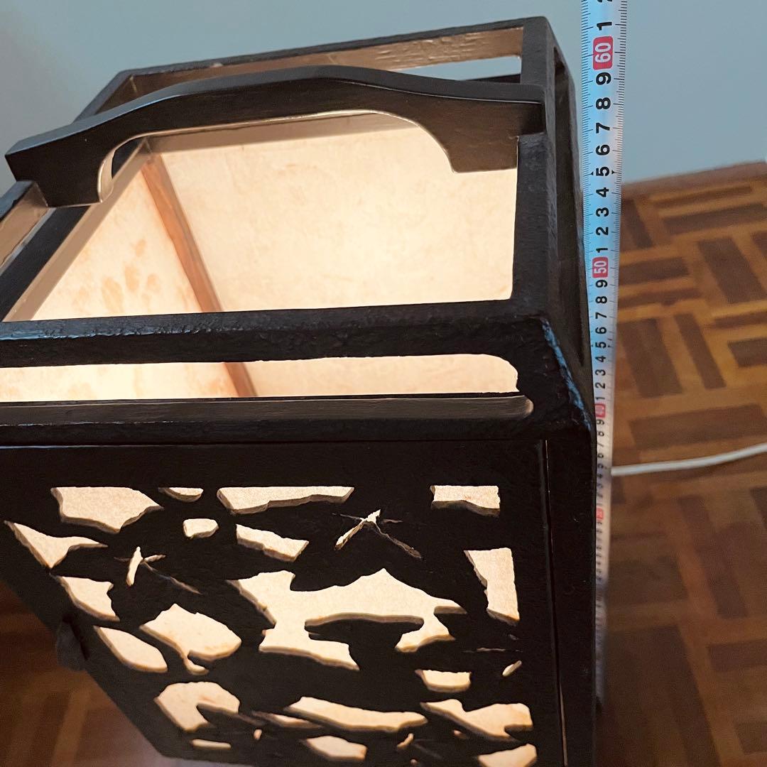 置行灯 フロアランプ 鹿と紅葉 和風照明 古小物 古道具 アンティーク 骨董