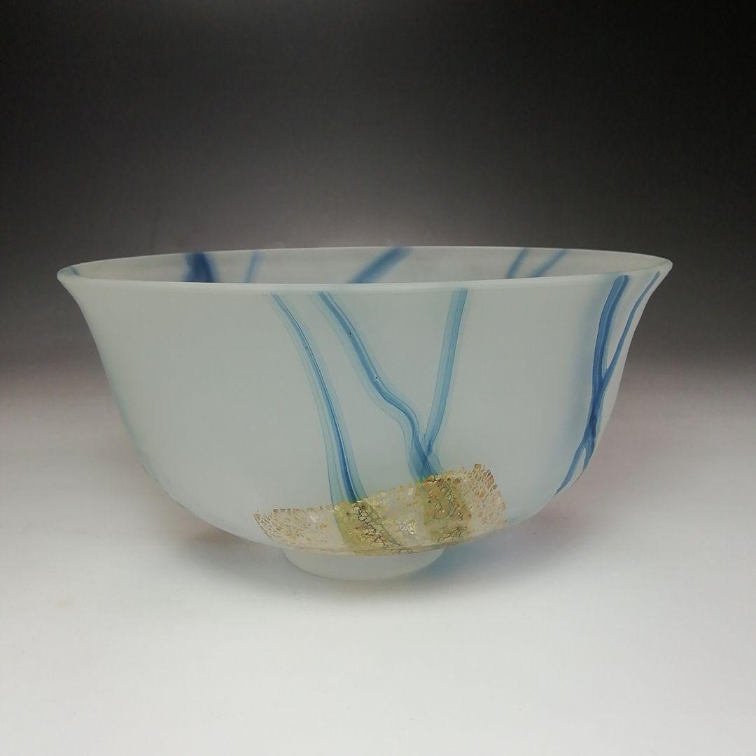 Ｓ５７４　茶碗　『義山　銀箔清流』『水崎長寿作』　共箱　抹茶碗　茶道具