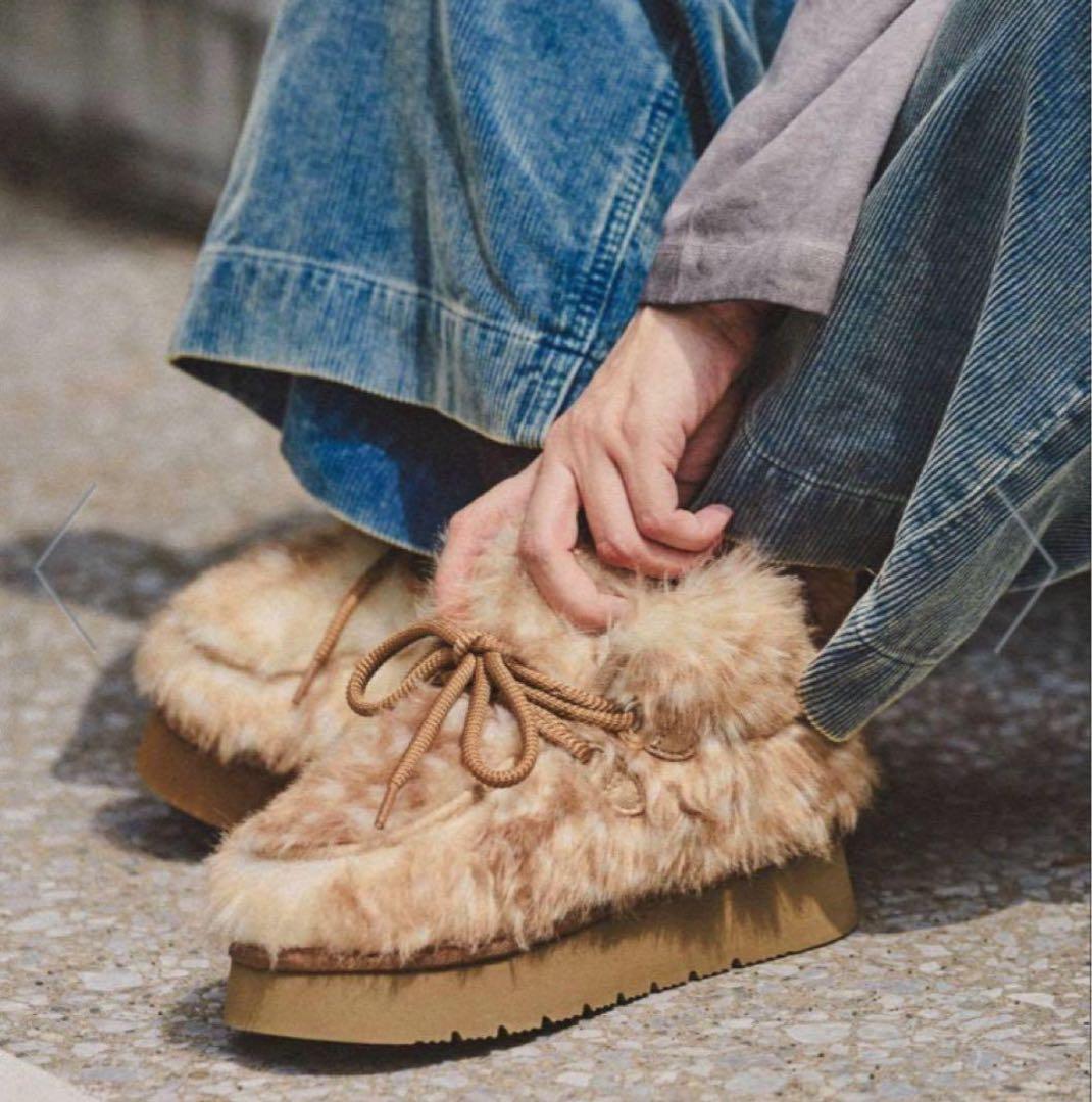 ニコアンド　niko and… オリジナルフェイクムートンモカシンブーツ　M