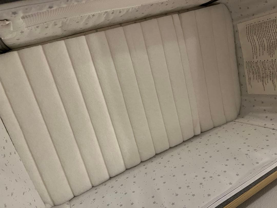 ベビーベッド グレー 蚊帳付き