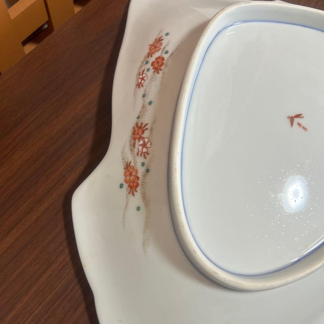 期間限定値下げ！賞美堂　其泉　有田焼　姫型　銘々皿　特大