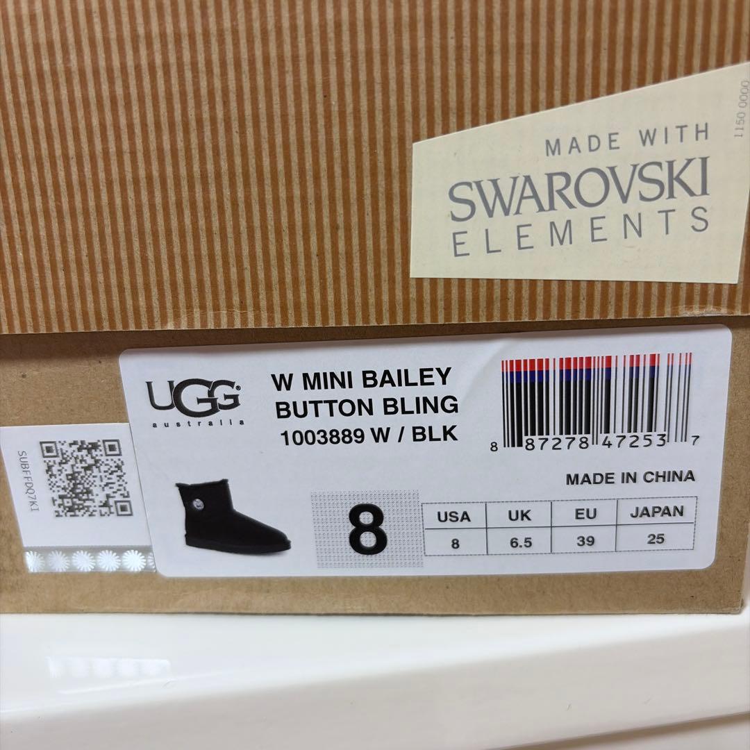 UGG スワロフスキー ベイリーボタン ブラック 25cm