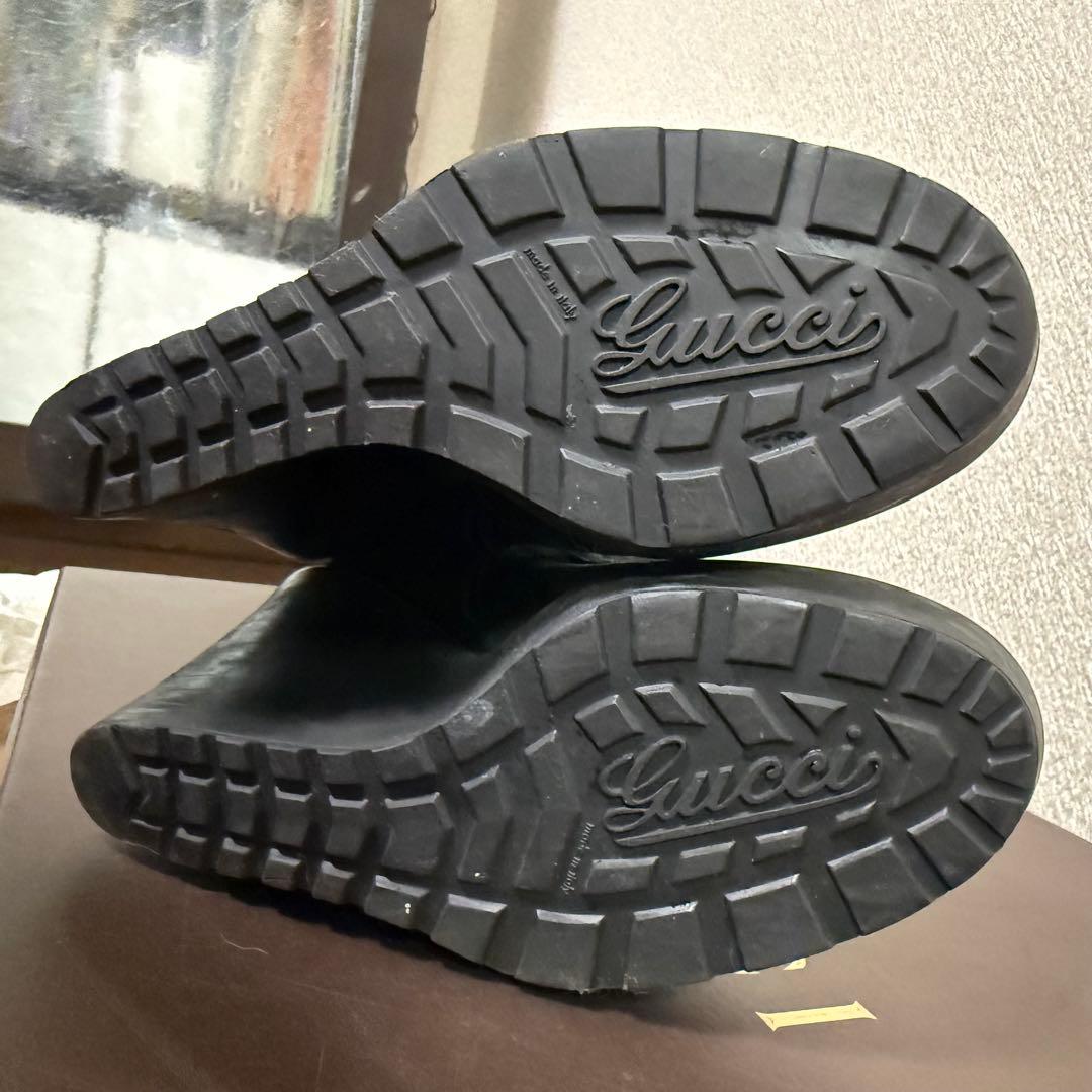 レア✨️ GUCCI ブラック スエード ロングブーツ ウェッジヒール 箱付き