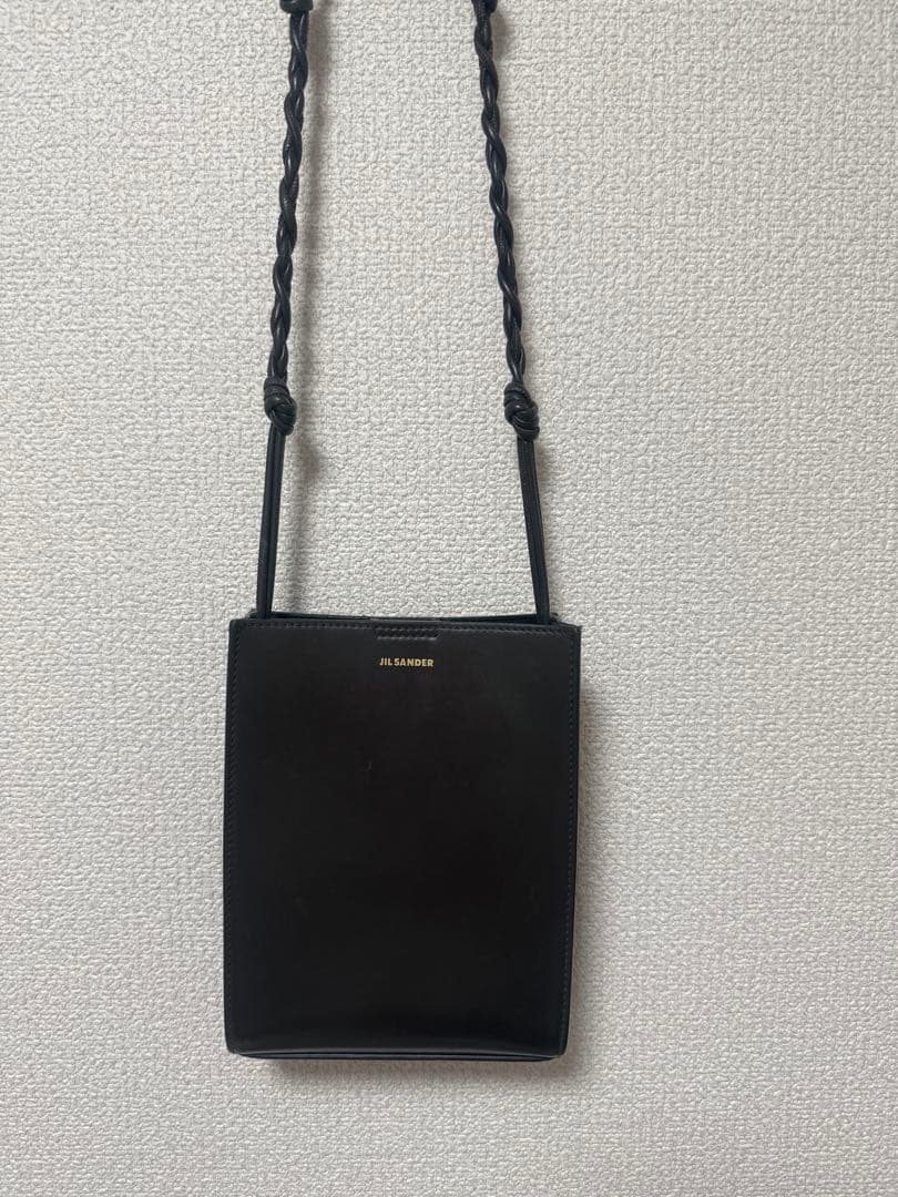 JIL SANDER ブラウンレザーショルダーバッグ