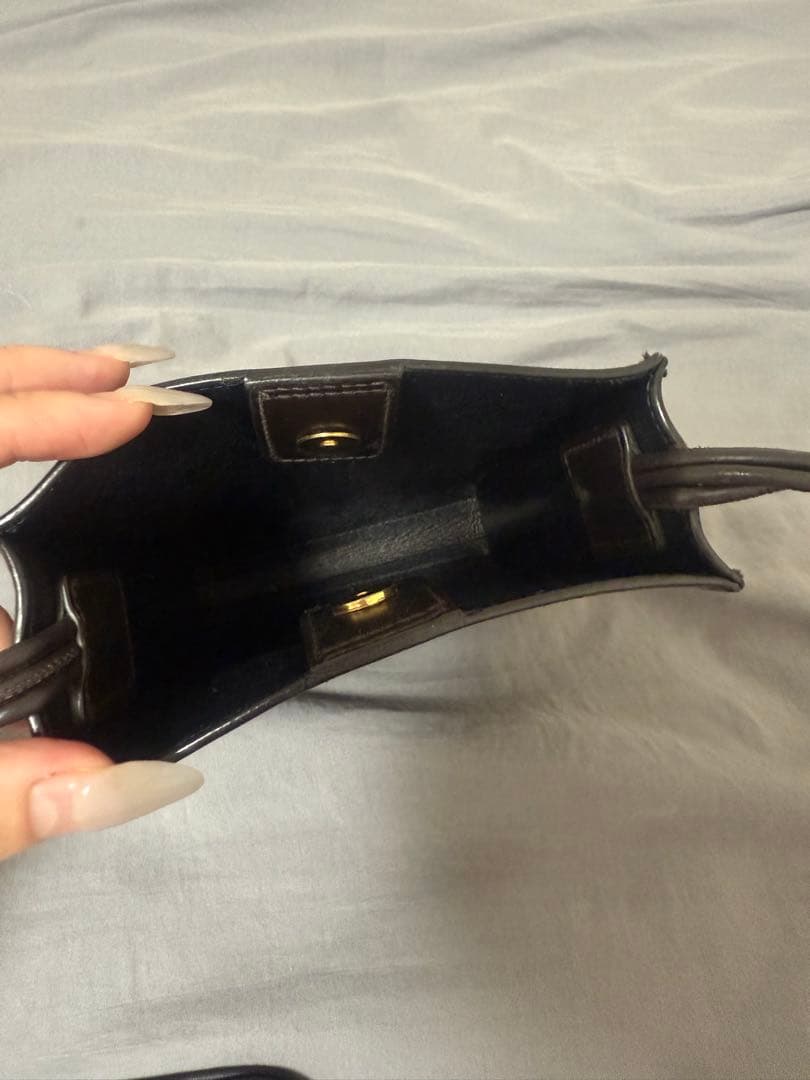 JIL SANDER ブラウンレザーショルダーバッグ