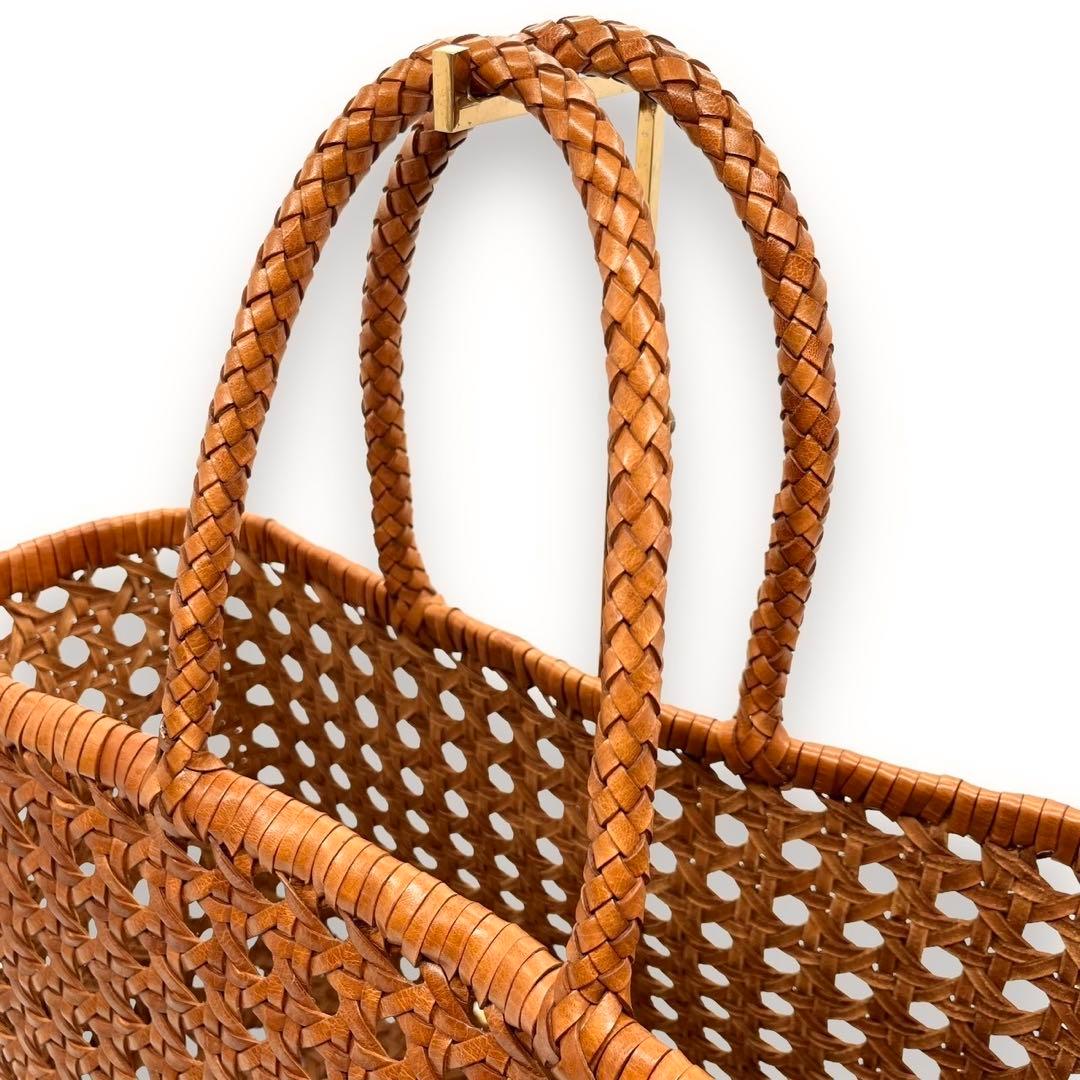 【極美品】45R　レザーメッシュ　編み込みトートバッグ　ブラウン　45rpm