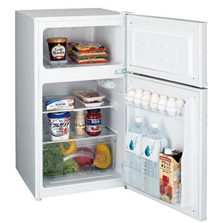 85L 2ドア冷蔵庫（直冷式）ホワイト【右開き】JR-N85A-W