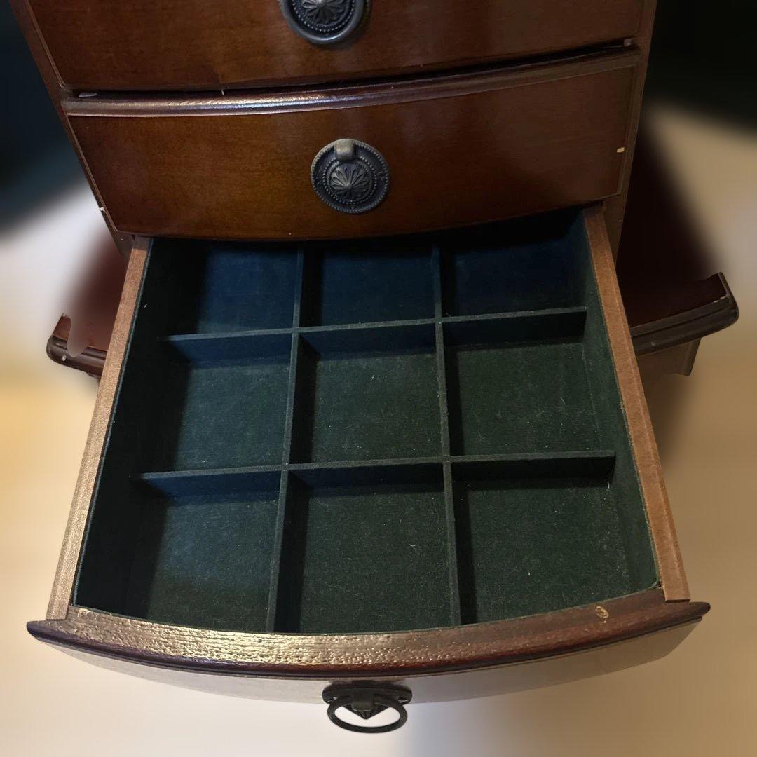 レア　ダークブラウン ジュエリーボックス ミラー付き