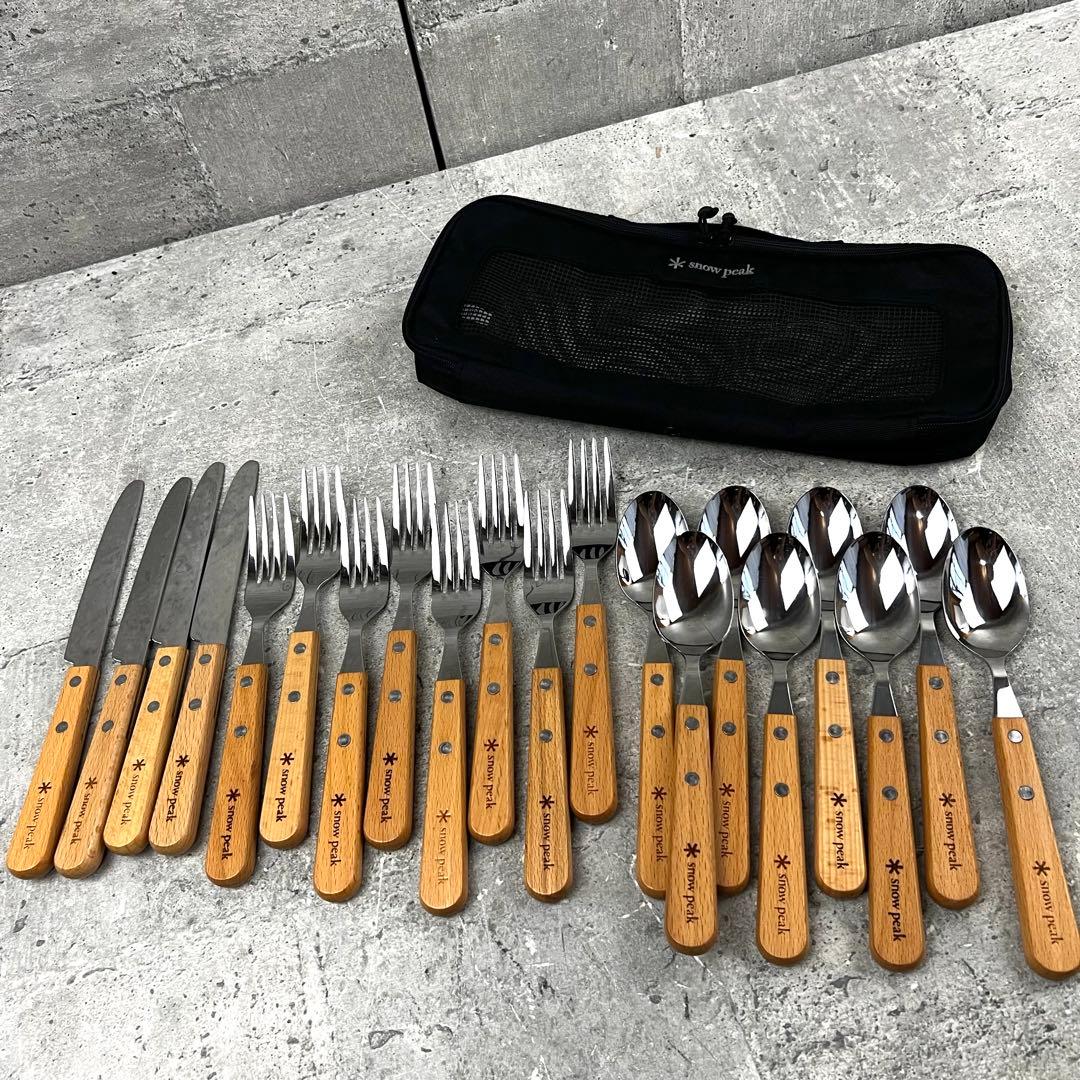 廃盤品  peak 木製 カラトリーセット キャンプ バーベキュー