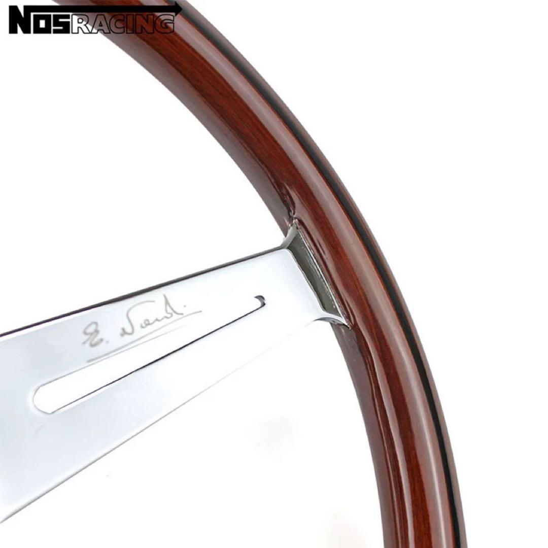 Nardi 14インチ クラシック ステアリング ホイール ウッド調 ポリッシュ