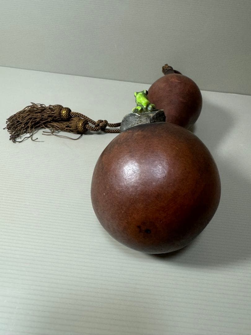 2134  時代提げ物　古瓢箪　徳利　カエル　時代物