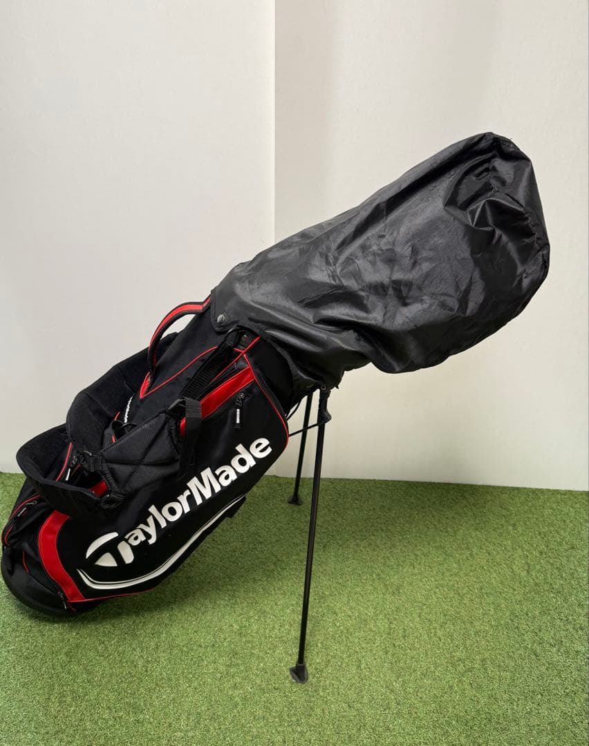 TaylorMade スタンドバッグ 黒赤 キャディバッグ ゴルフ スリムタイプ