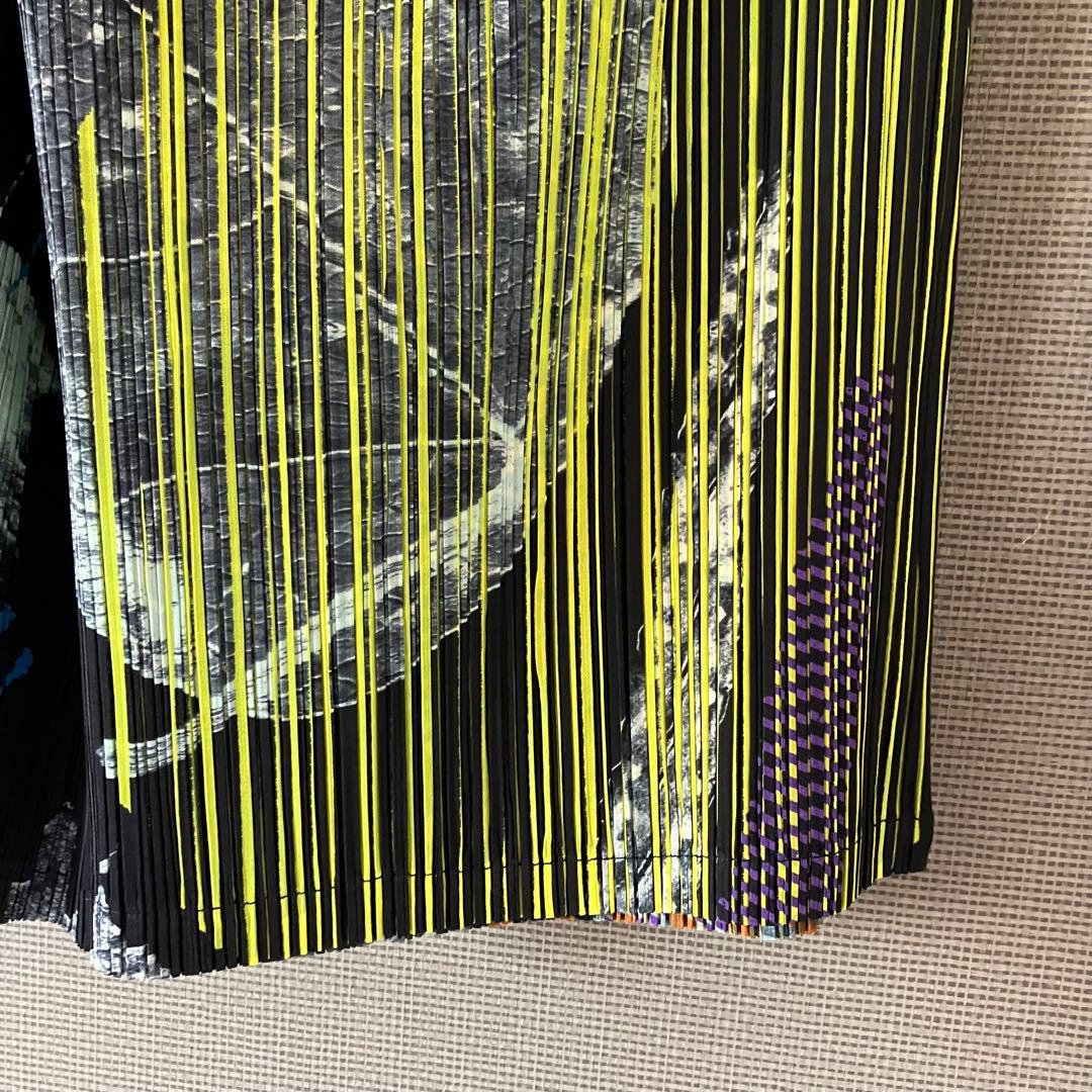 希少　極美品　プリーツプリーズ　マルチカラー　ワイドパンツ　ガウチョパンツ　2