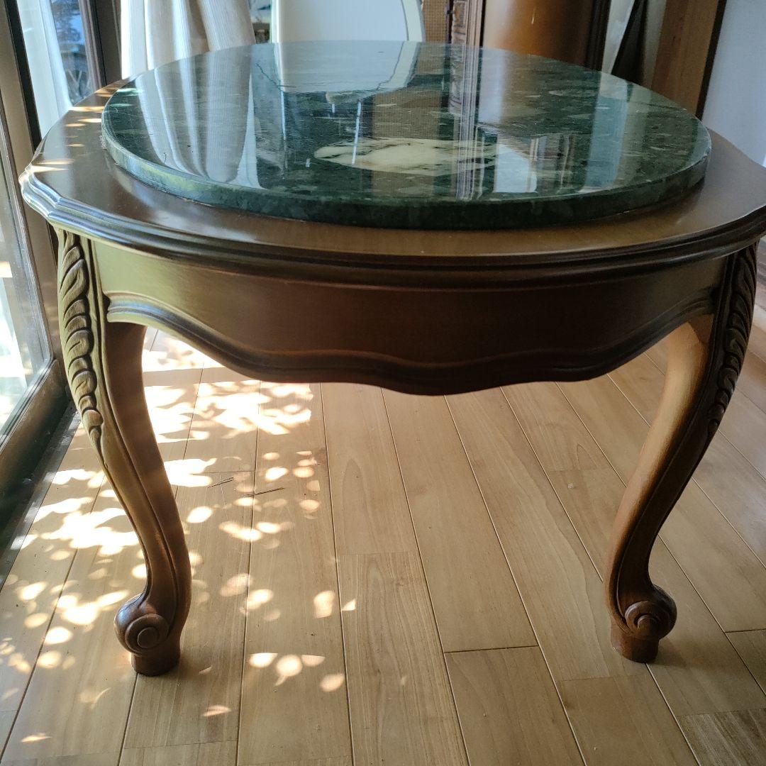 【アンティーク】 大理石テーブル 猫脚 楕円テーブル イタリア製