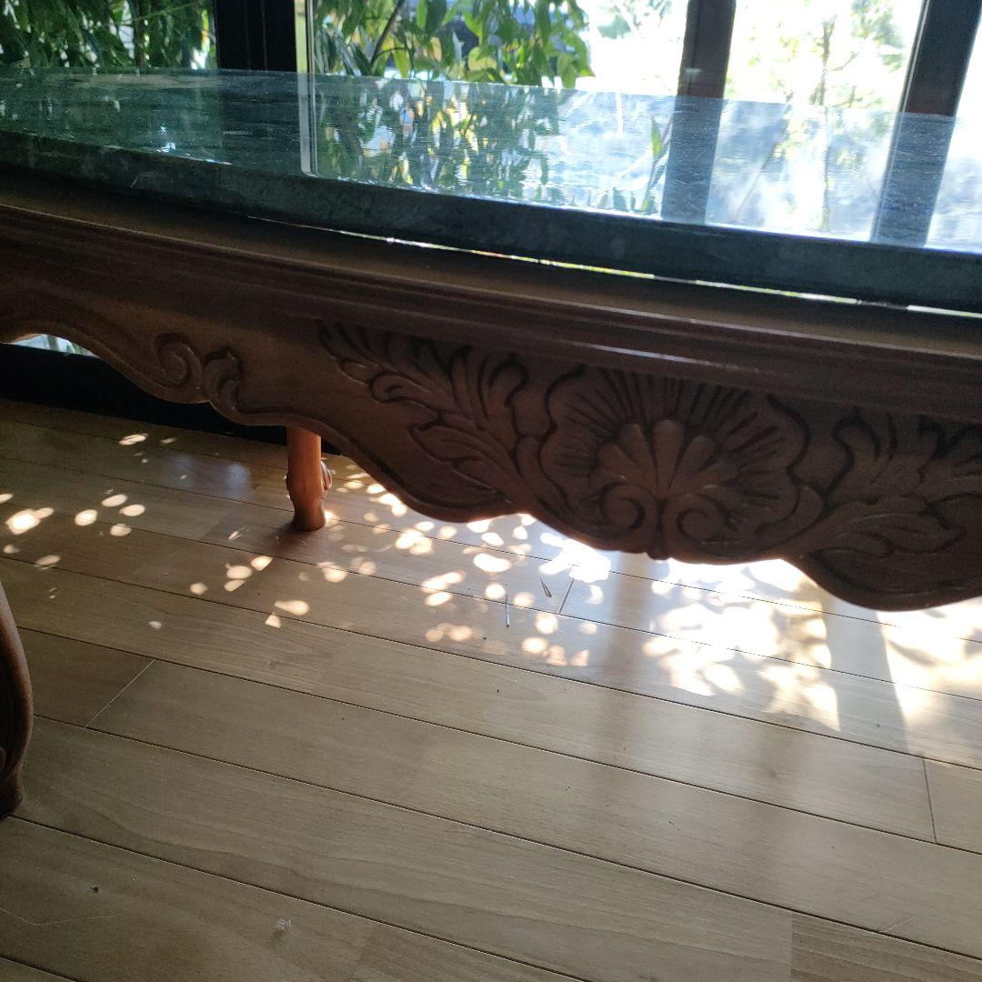 【アンティーク】 大理石テーブル 猫脚 楕円テーブル イタリア製