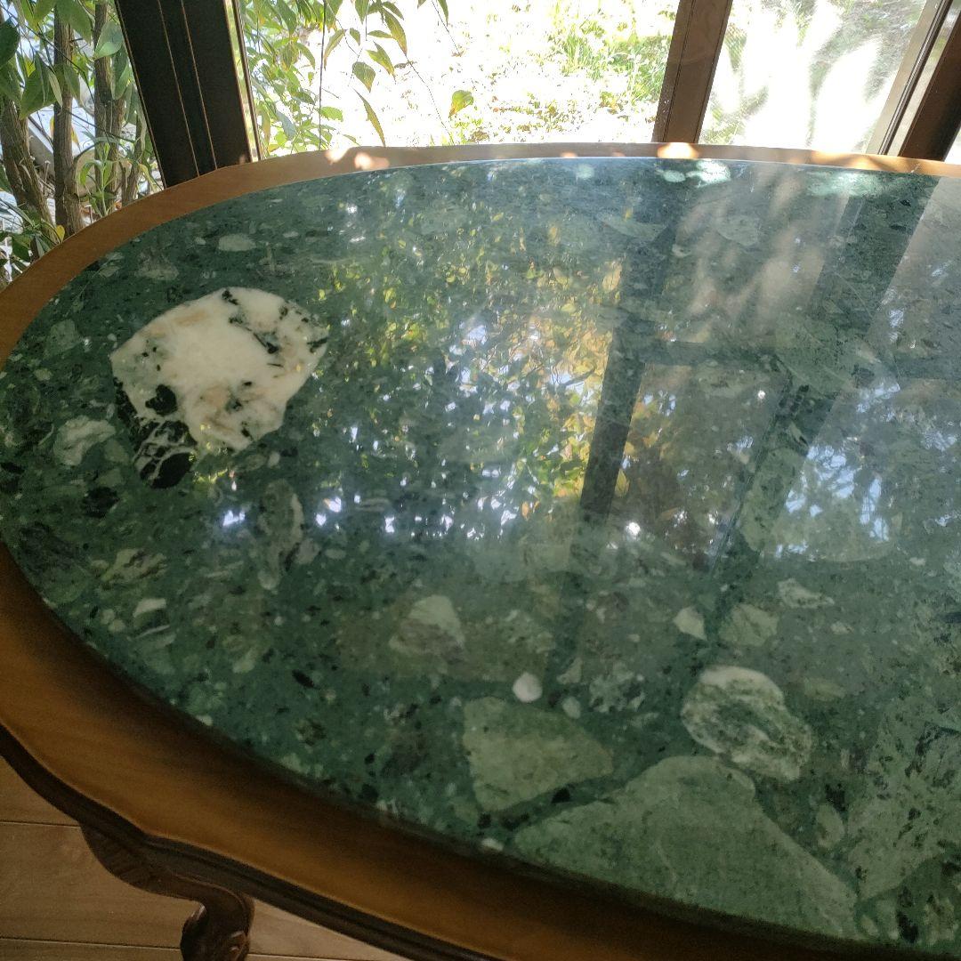 【アンティーク】 大理石テーブル 猫脚 楕円テーブル イタリア製