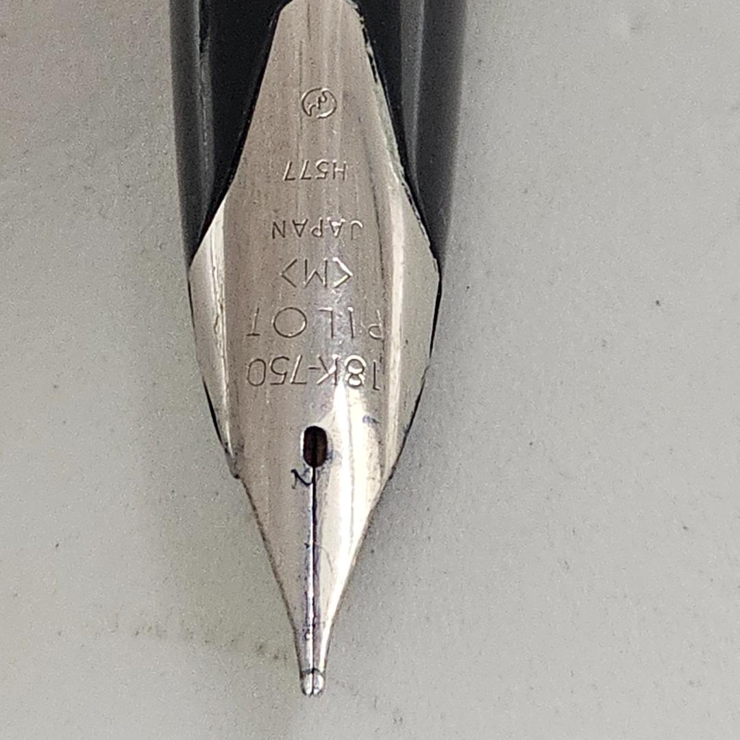 【18K】パイロット エリート 万年筆 格子柄 H577 F細字