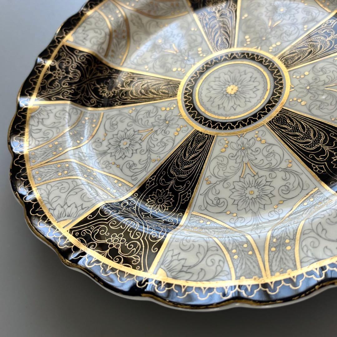 19世紀ヴィクトリア時代、サミュエル・アルコックの金彩プレート【稀少品・美術品】