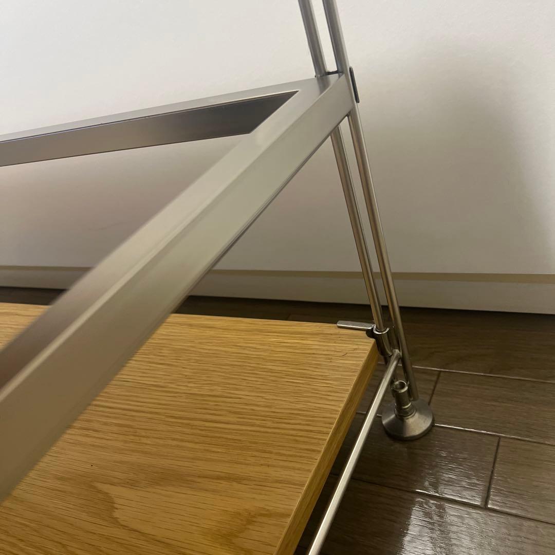 無印良品　ステンレスユニットシェルフ　オーク材