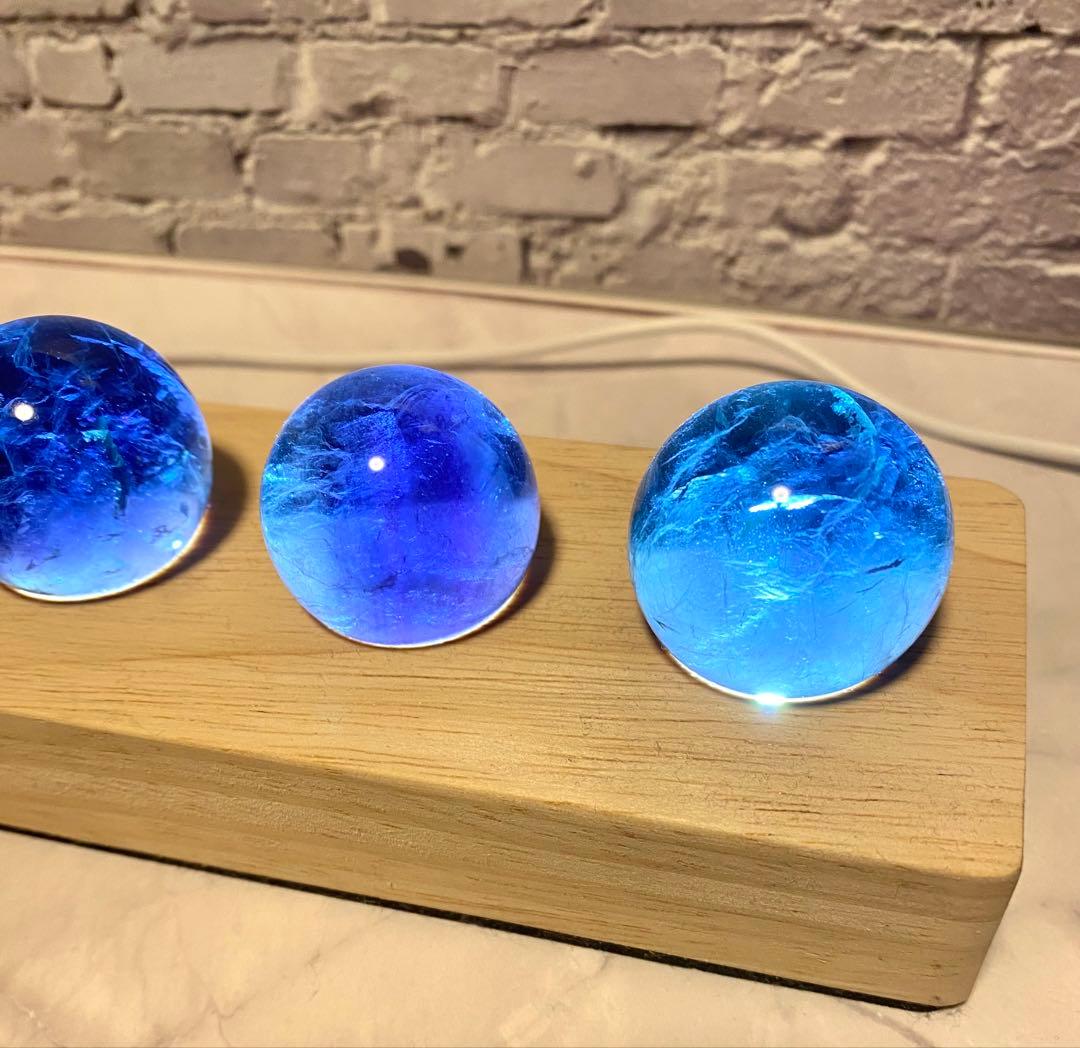 フローライト 7個セット（光る台座付き）