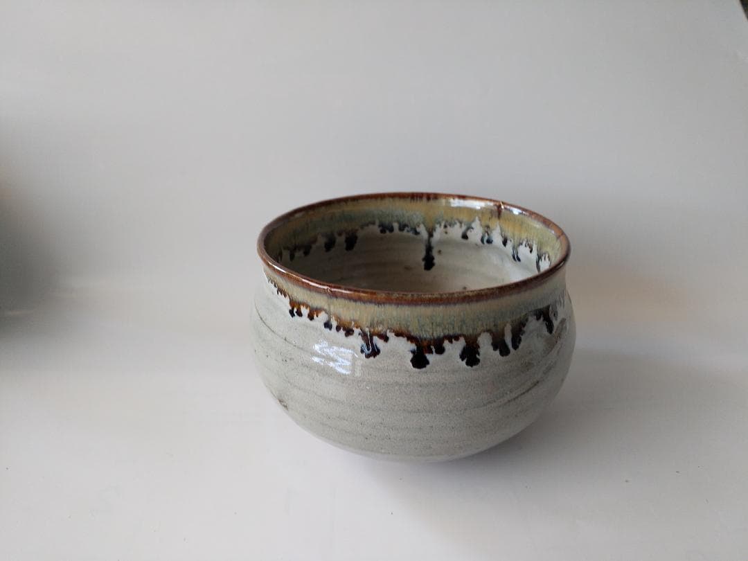 茶道具 丹山窯 小峠葛芳 作 灰釉塩笥 茶碗 共箱 共布 栞 茶器 抹茶碗 新品