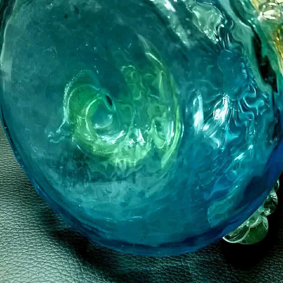 MURANO GLASS ムラノ ブルー ライオン モチーフ 装飾 デカンタ