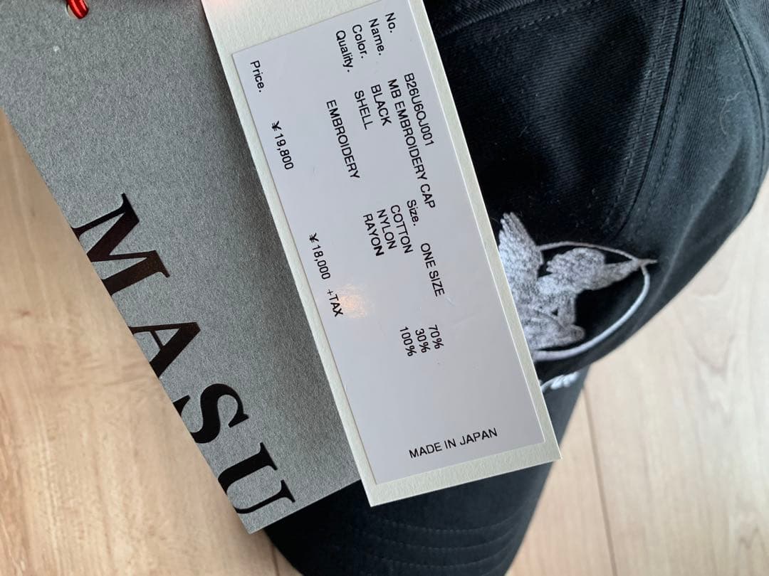 帽子 MASU MB EMBROIDERY CAP - BLACK