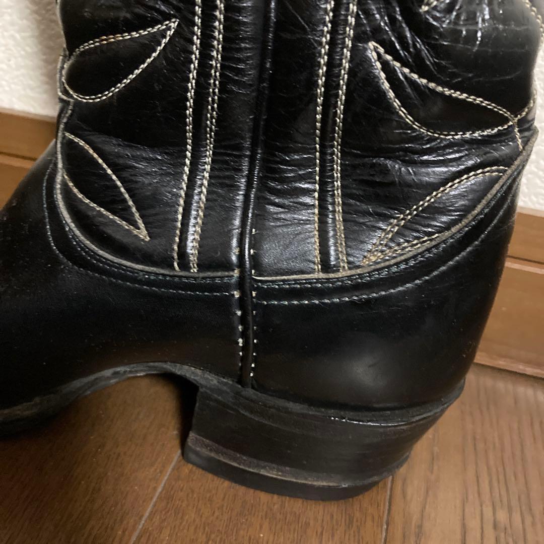 え*だ様 トニーラマ　レザー ウエスタンブーツ　ブラック used品　ヴィンテー