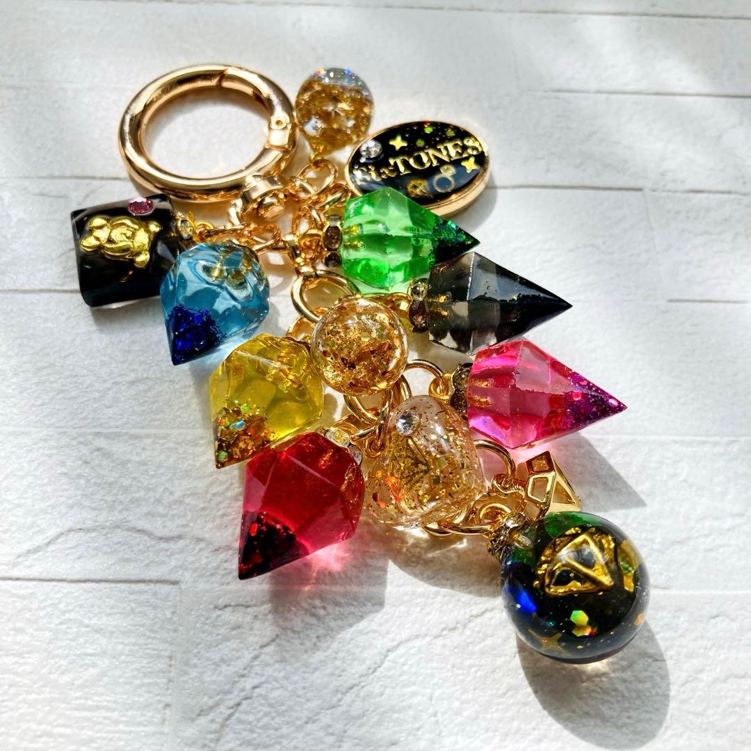 りんりんページ　名入れチャーム　レジンキーホルダー