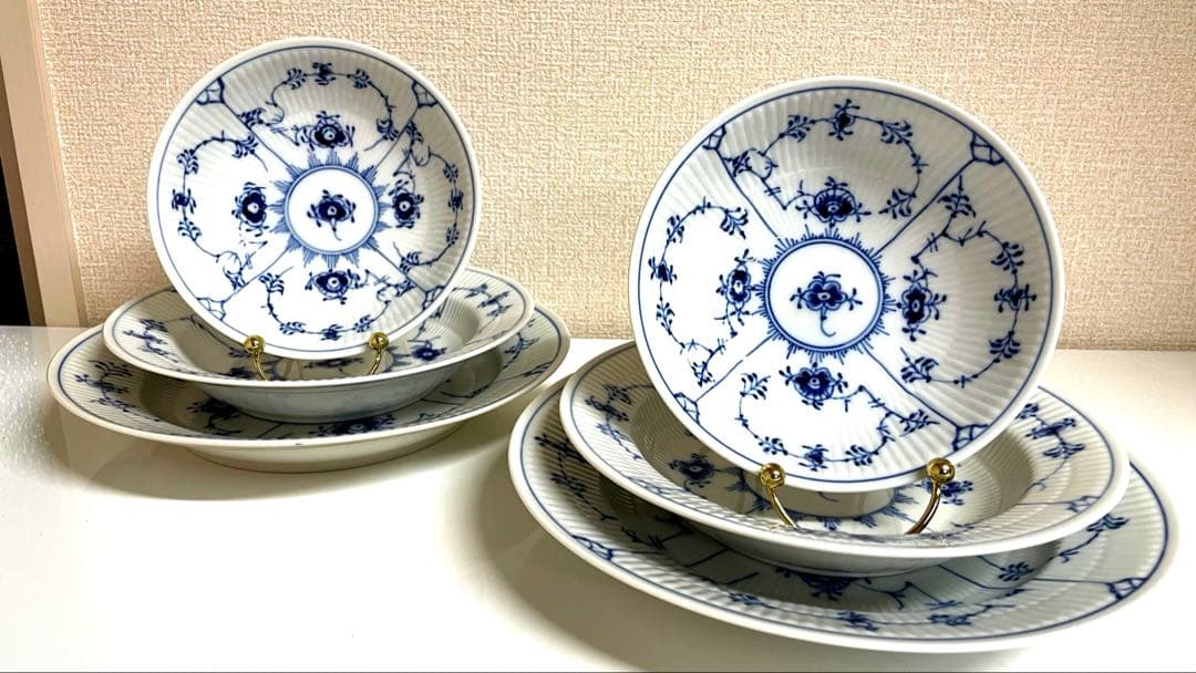 【美品3セット】ロイヤルコペンハーゲン ブルーフルーテッド プレイン3セットx2