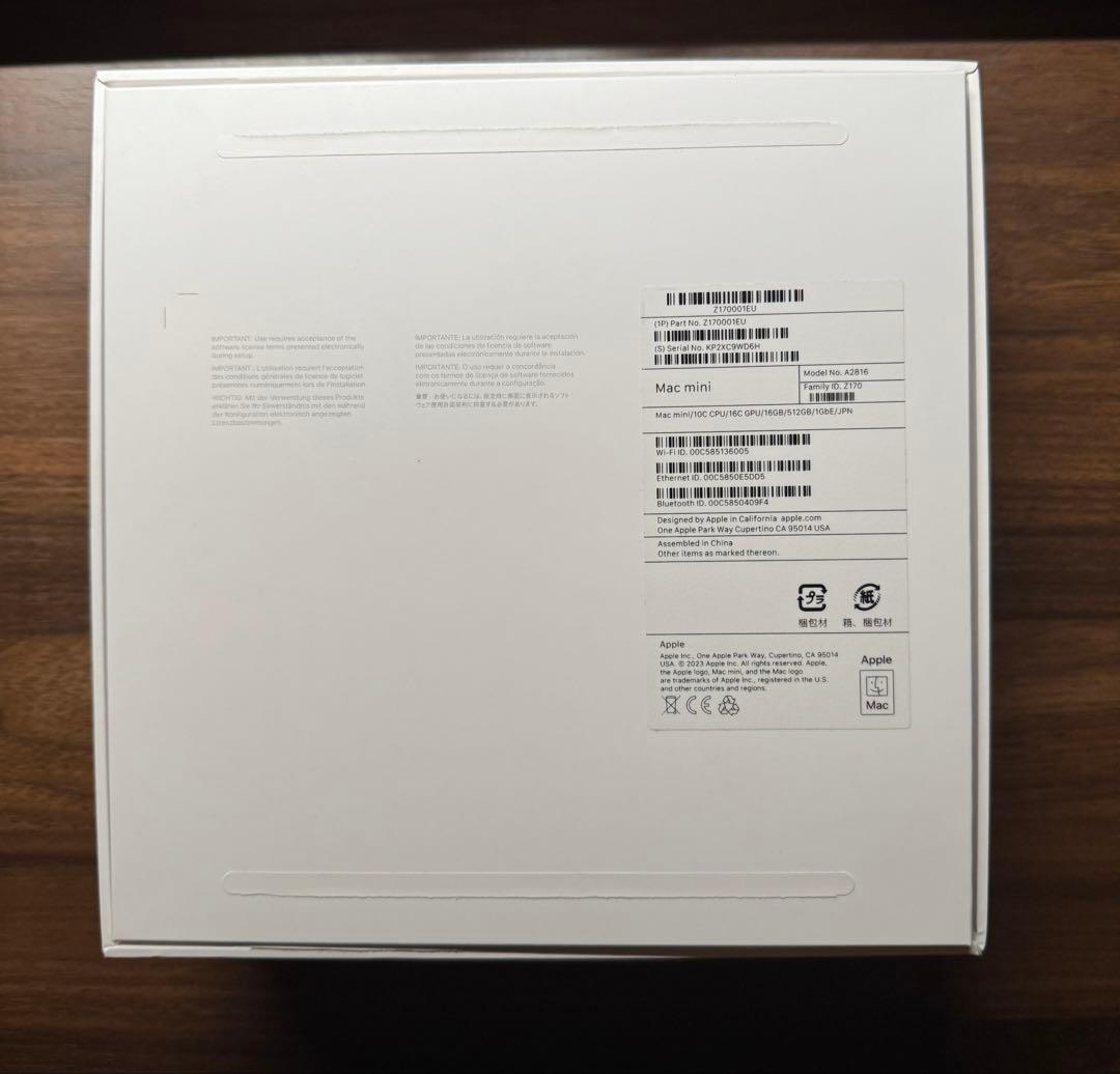 Macデスクトップ Mac mini M2pro 16GB 512GB