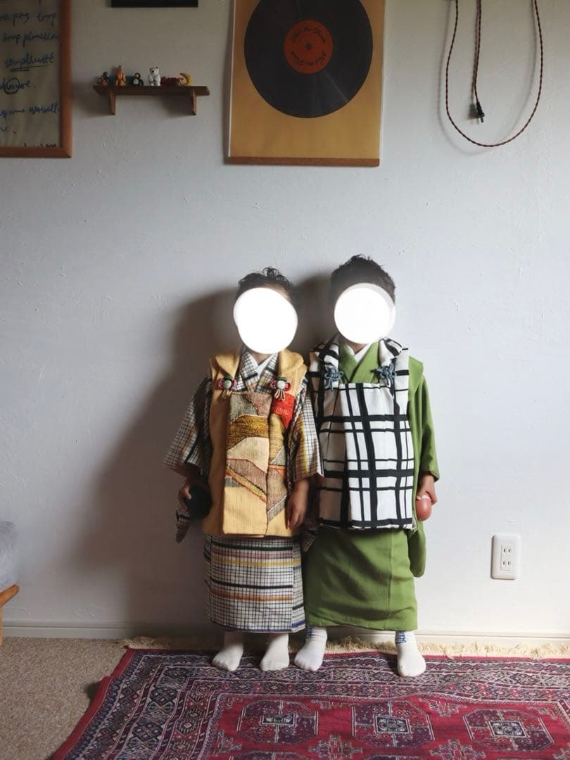 3歳　七五三　男の子　女の子　被布　着物