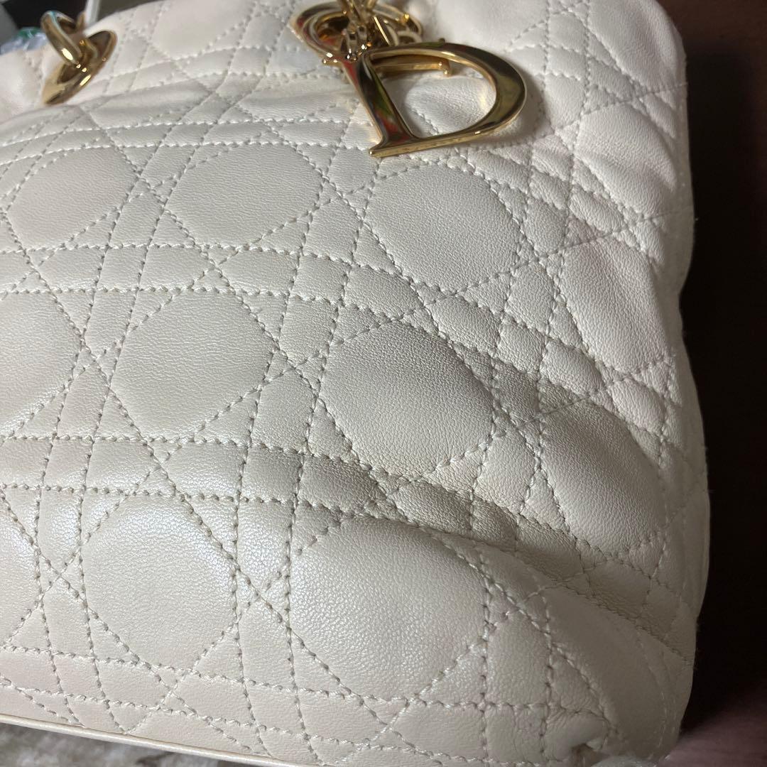 美品クリスチャンディオール　レディディオール カナージュ ハンドバッグ レザー