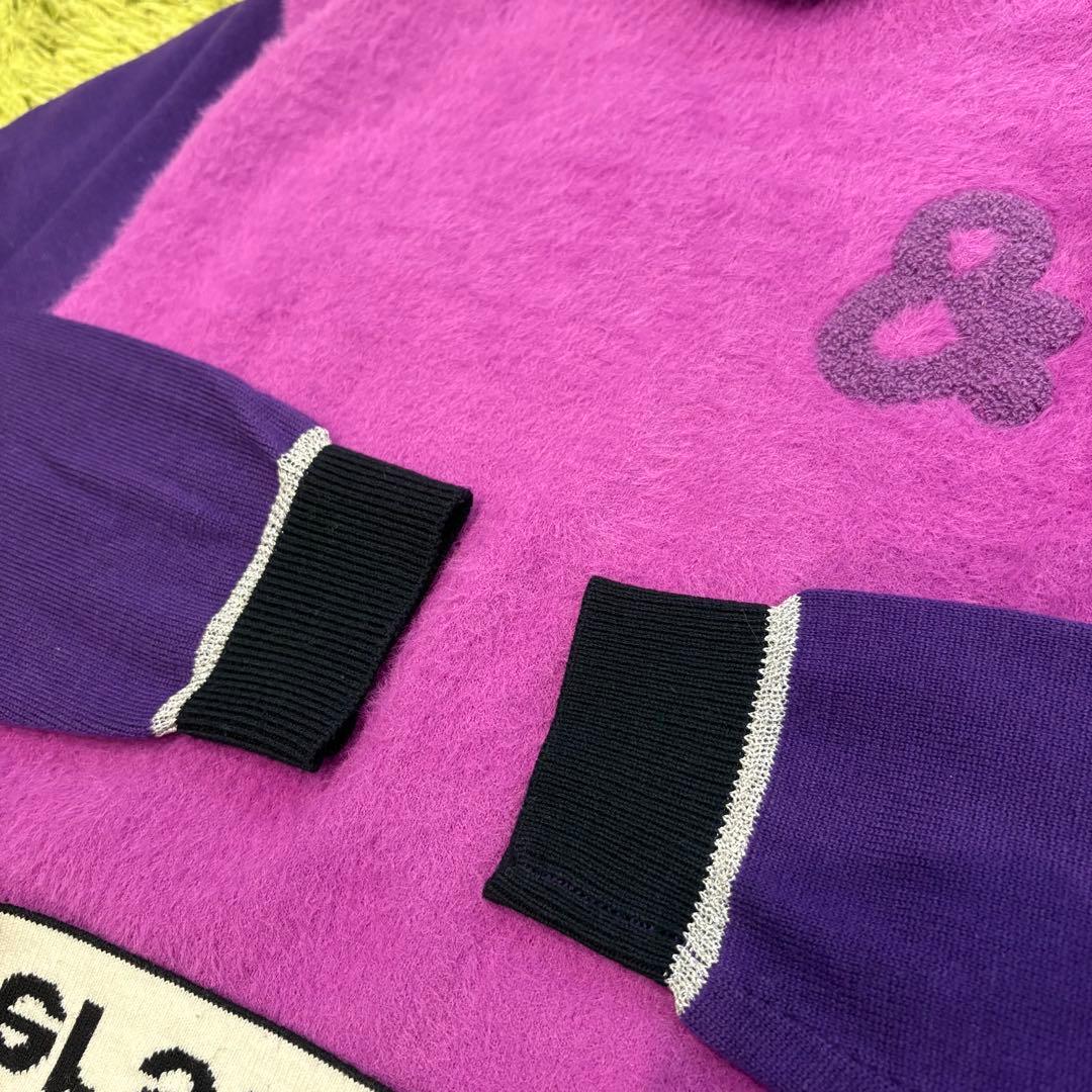 and per se アンパスィ ニットセーター ハイネック 異素材 紫 M