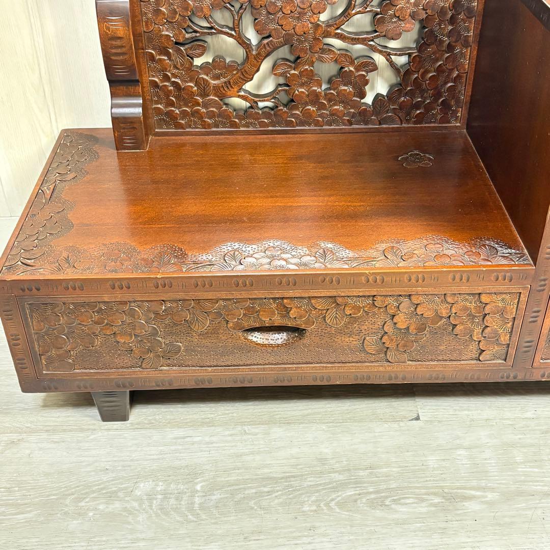 【元祖 軽井沢彫】軽井沢彫 鏡台　桜 さくら彫刻 大阪屋家具店　ドレッサー