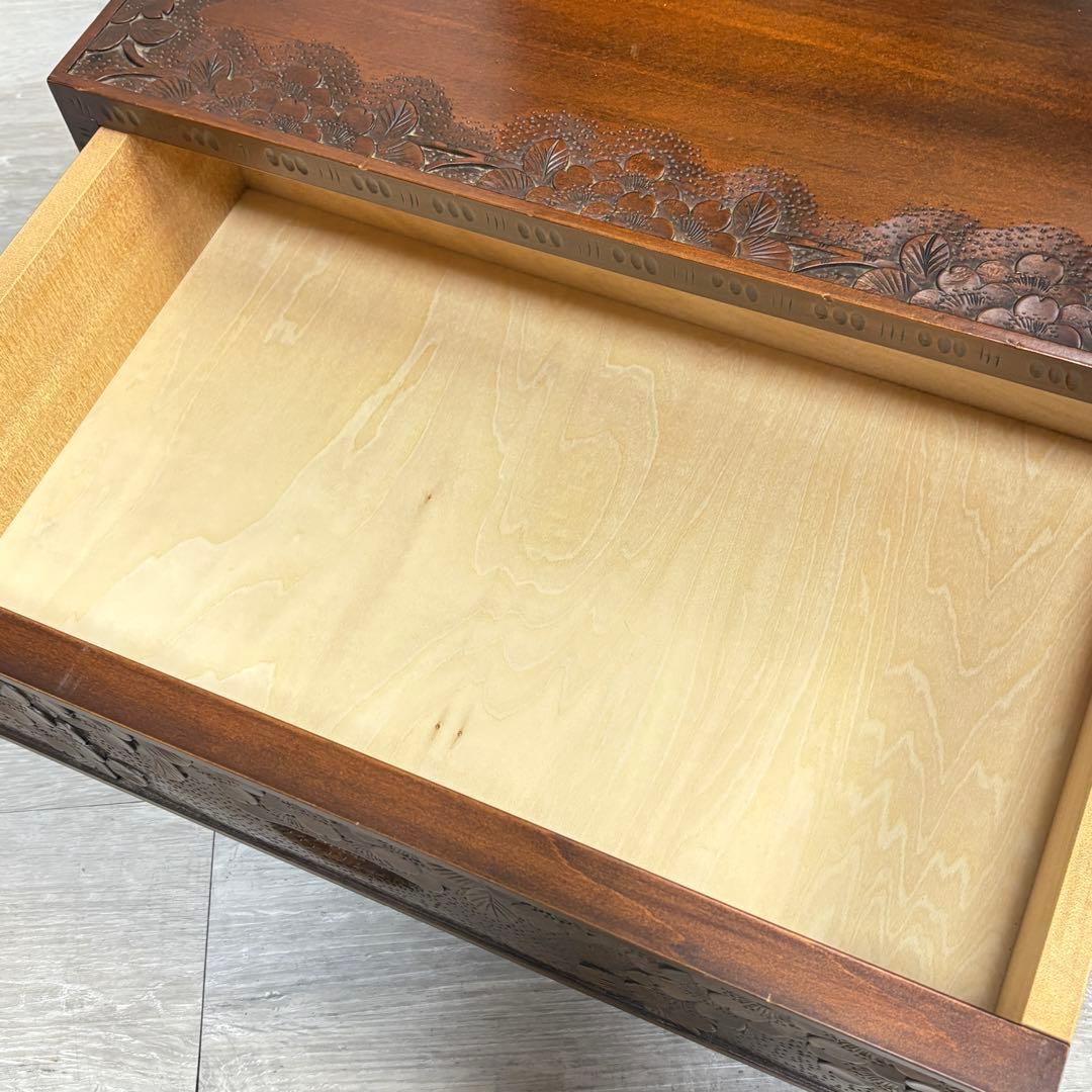【元祖 軽井沢彫】軽井沢彫 鏡台　桜 さくら彫刻 大阪屋家具店　ドレッサー
