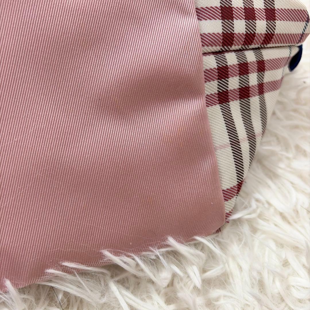 希少✨Burberry Blue Label ピンク 舟形 ミニトートバッグ