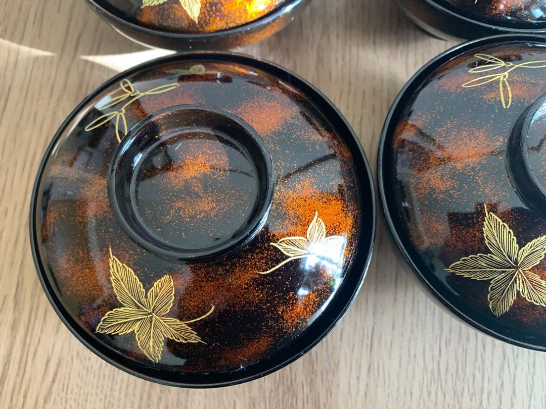 最終価格28日迄　沈金蒔絵木製吸物椀10客　時代物　アンティーク　珍品　お正月