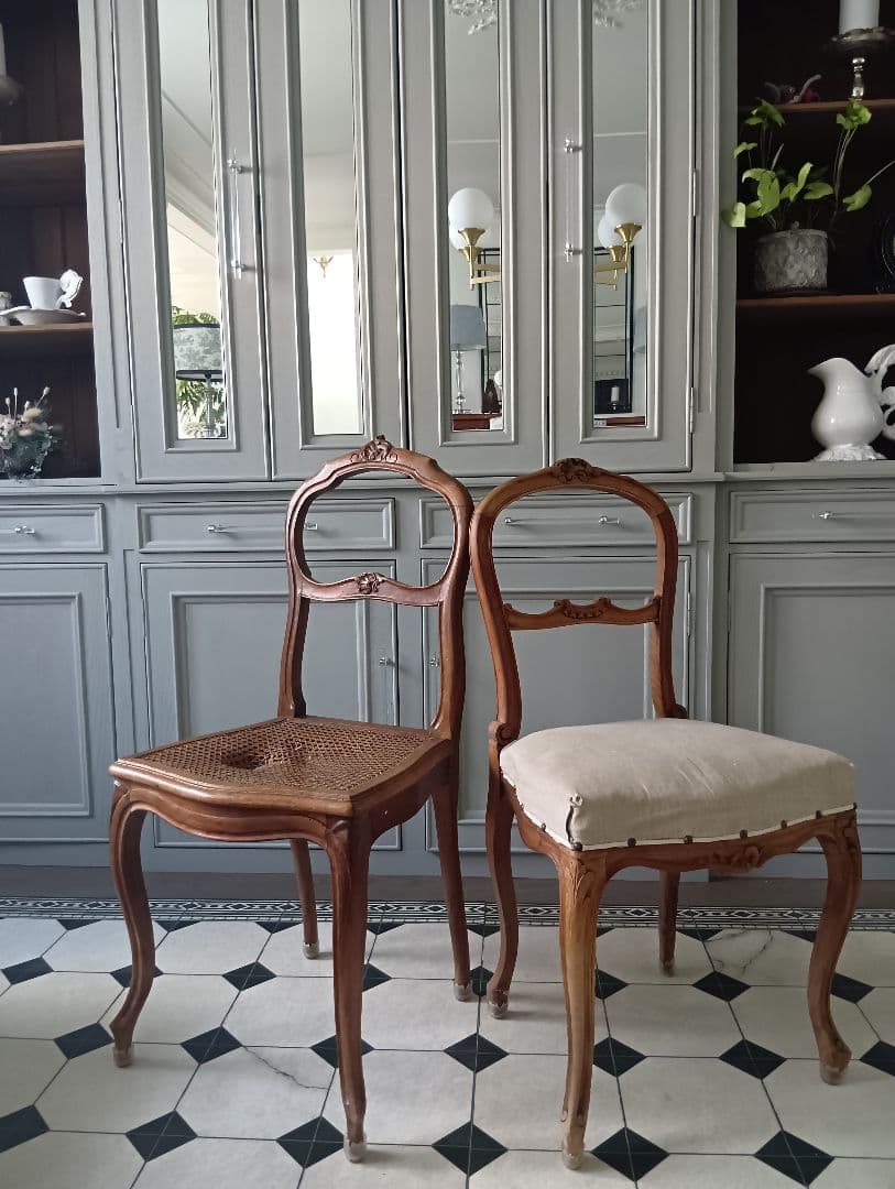 フランス アンティークチェア バルーンバック フレンチインテリア
