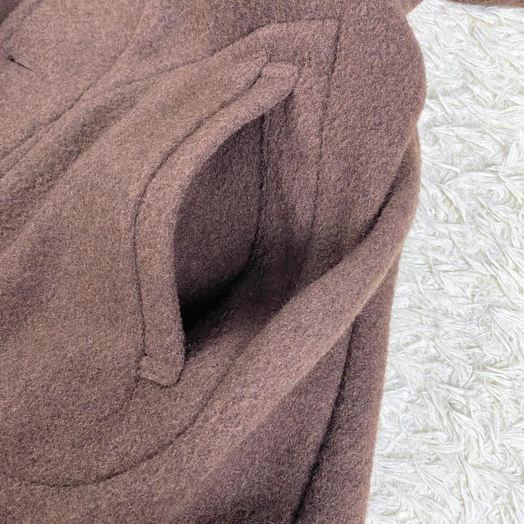 【極美品】ダントン ウールモッサ フードコート 2way 小さいサイズ 34 茶