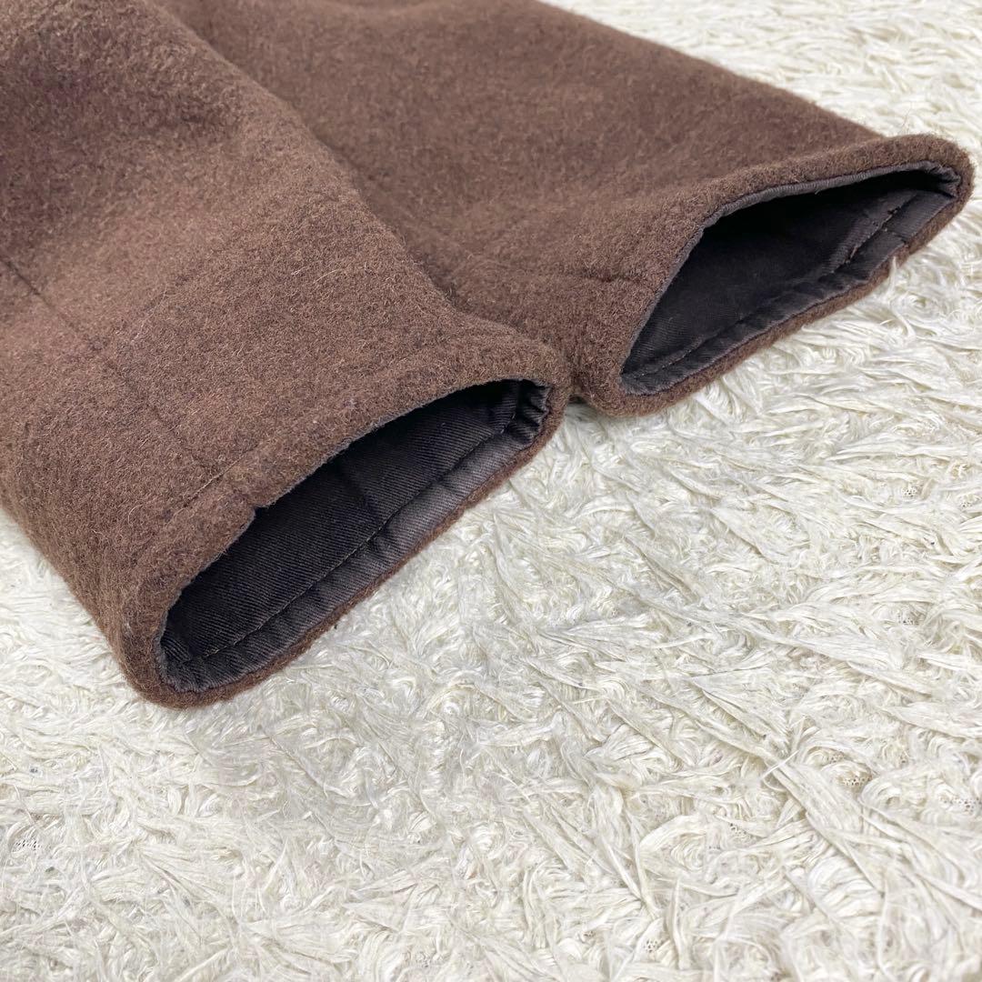 【極美品】ダントン ウールモッサ フードコート 2way 小さいサイズ 34 茶