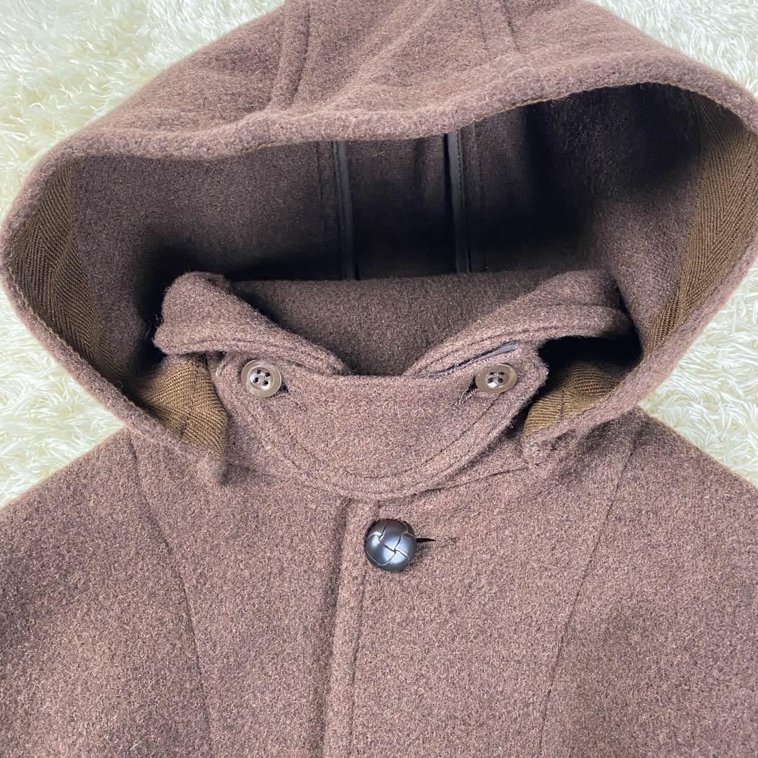 【極美品】ダントン ウールモッサ フードコート 2way 小さいサイズ 34 茶