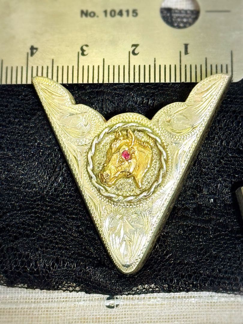 ビンテージ⭐︎ウェスタンカラーチップとスカーフリング3点セット10K&ルビー