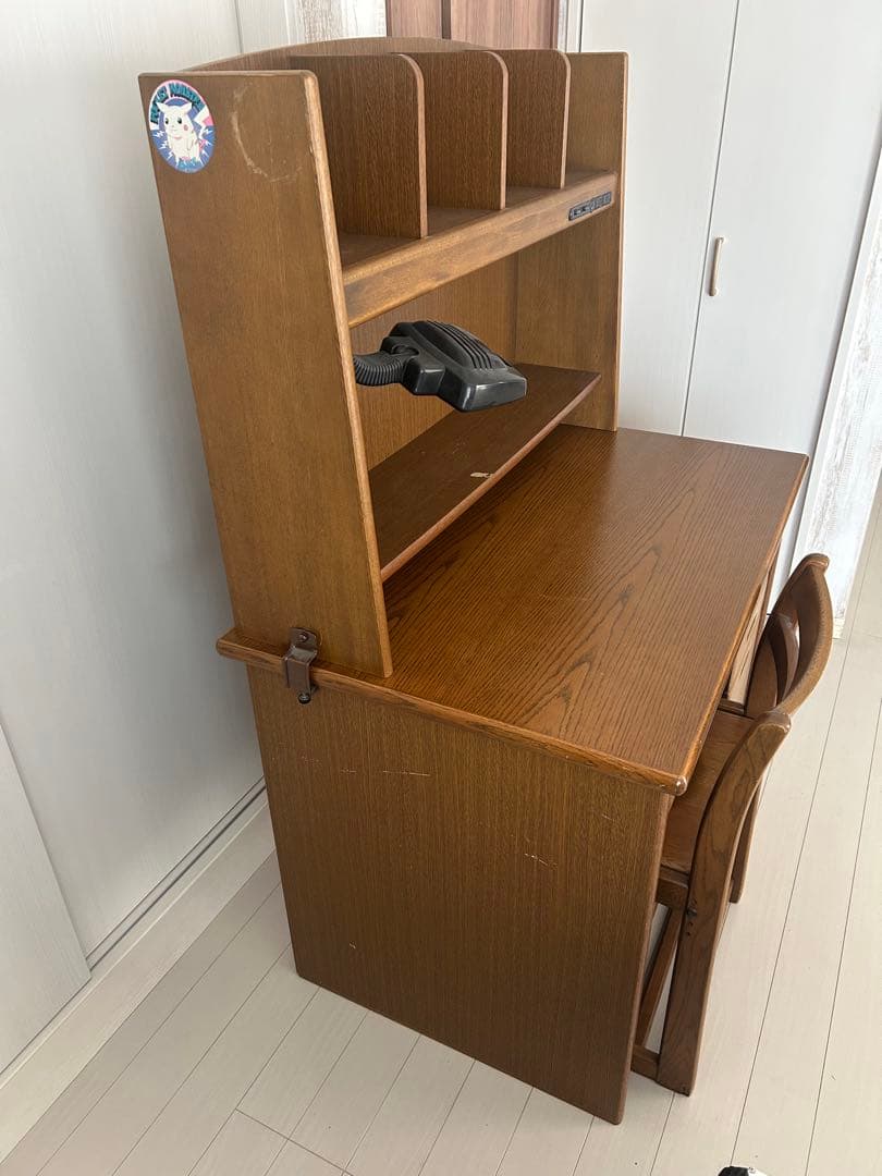 浜本工芸　学習机　本棚付き　袖机　フルセット　USED 皇室御用達　高級