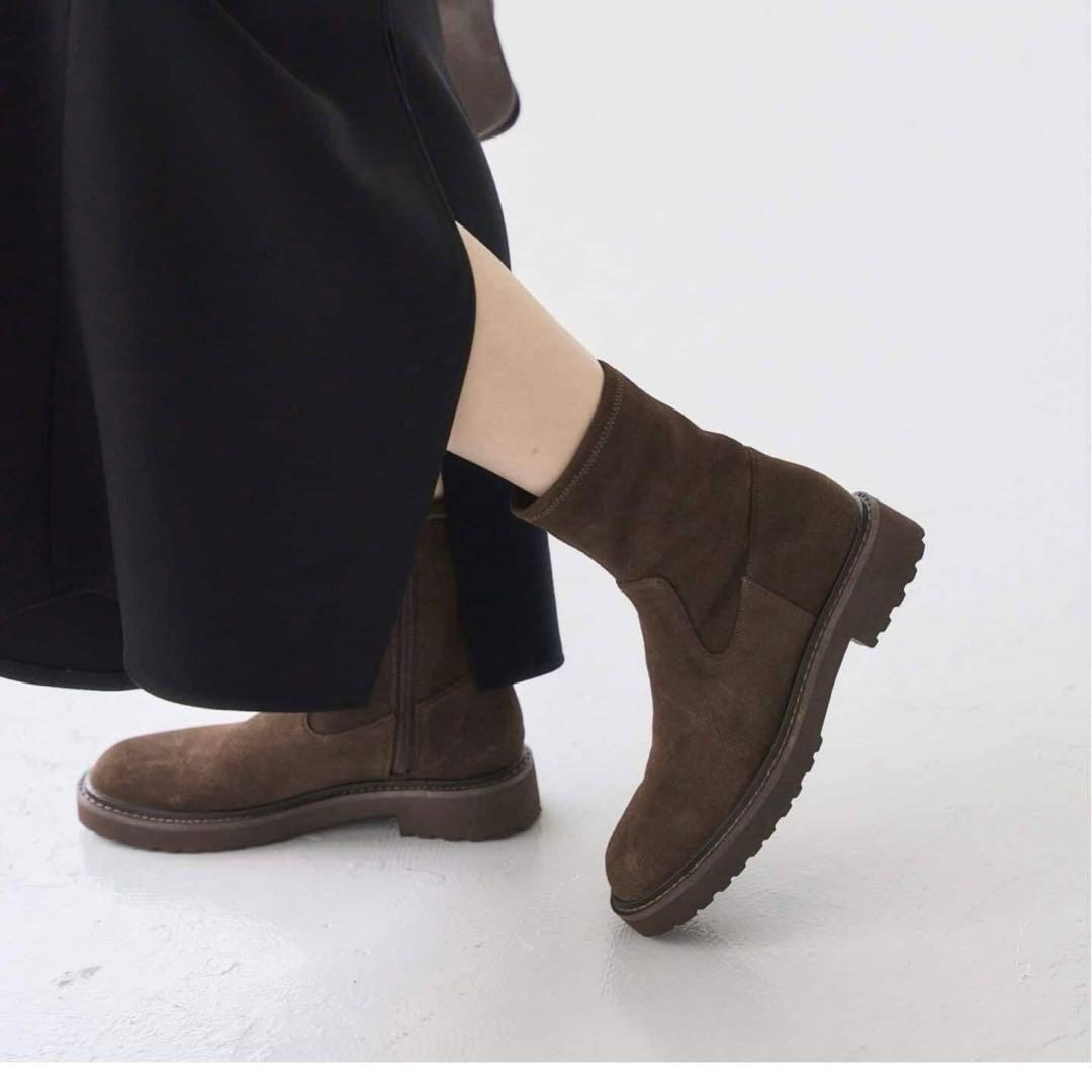 新品未使用ルタロン3.5㎝トラックソールフィットショートブーツMブラウン